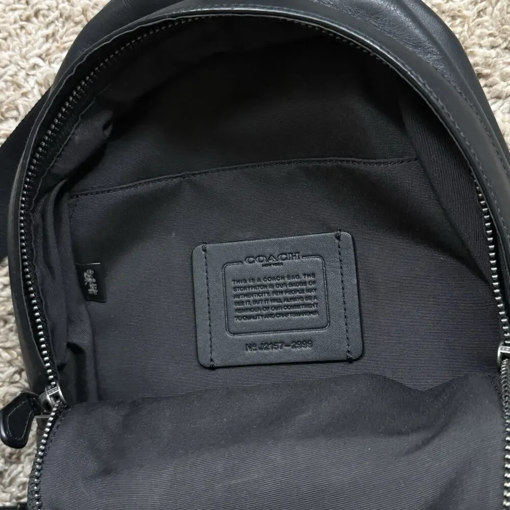 Coach 2999 West Pack In Signature Canvas Leather Varsity Stripe Sling Backpack